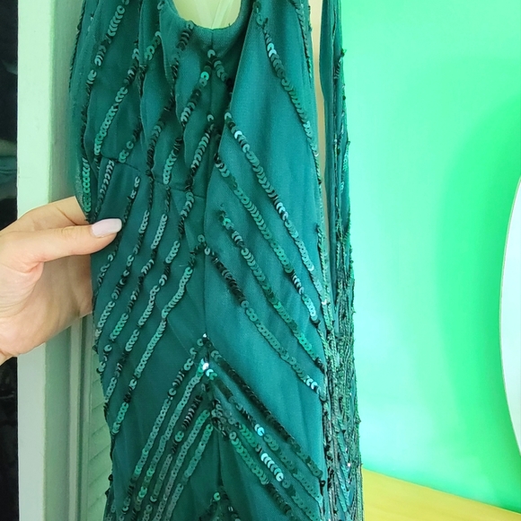 LUSH BY JASZ COUTURE Green Gown Evening Pageant Dress sz 12 - Picture 10 of 13